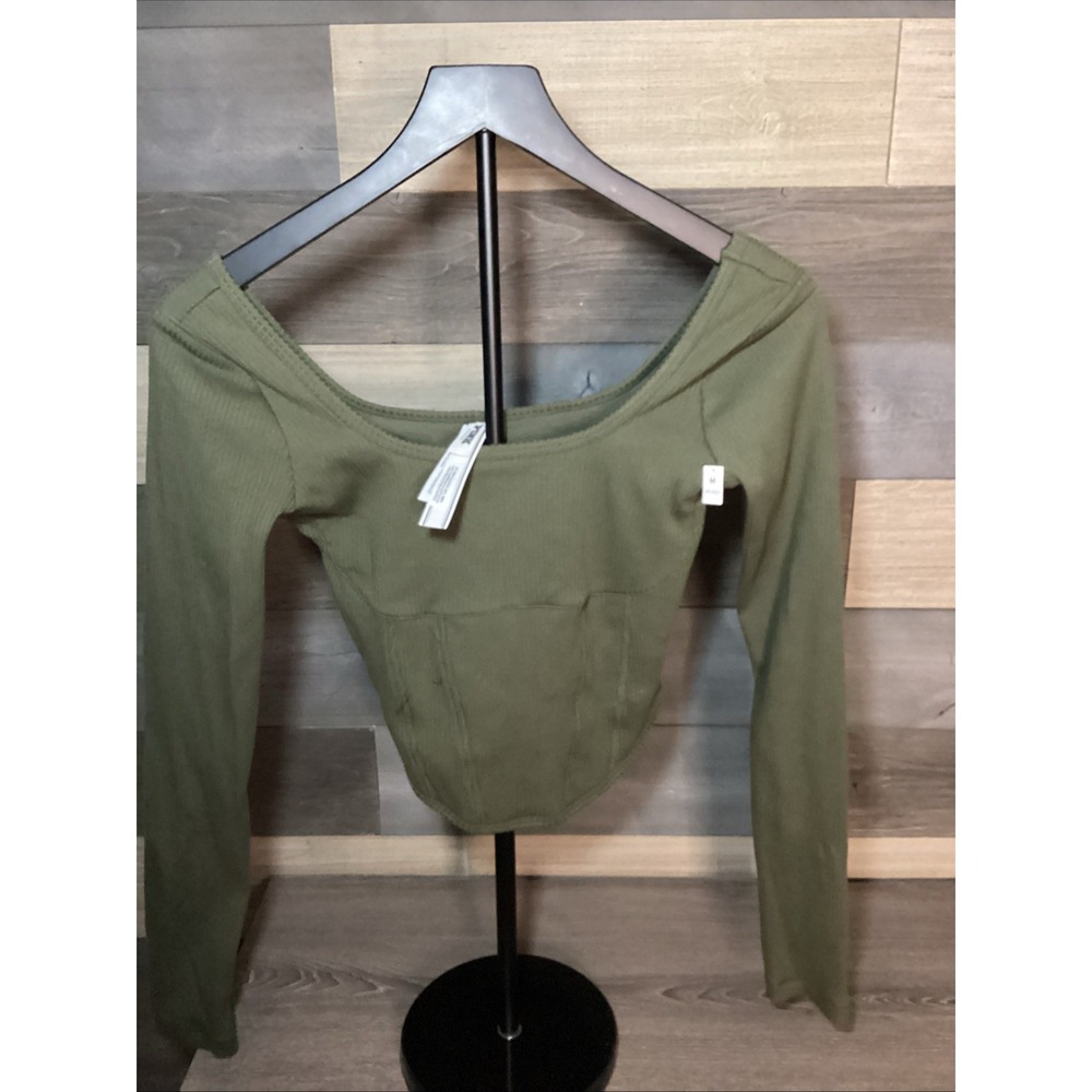 Victoria's Secret Pink Womens Medium Seamless Wireless Bralette Army Green
